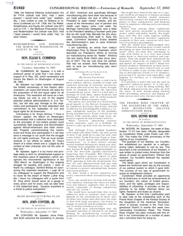 CONGRESSIONAL RECORD— Extensions of Remarks E1822 HON