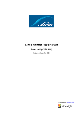 Linde Annual Report 2021