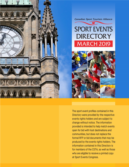 2019 Sport Events Directory