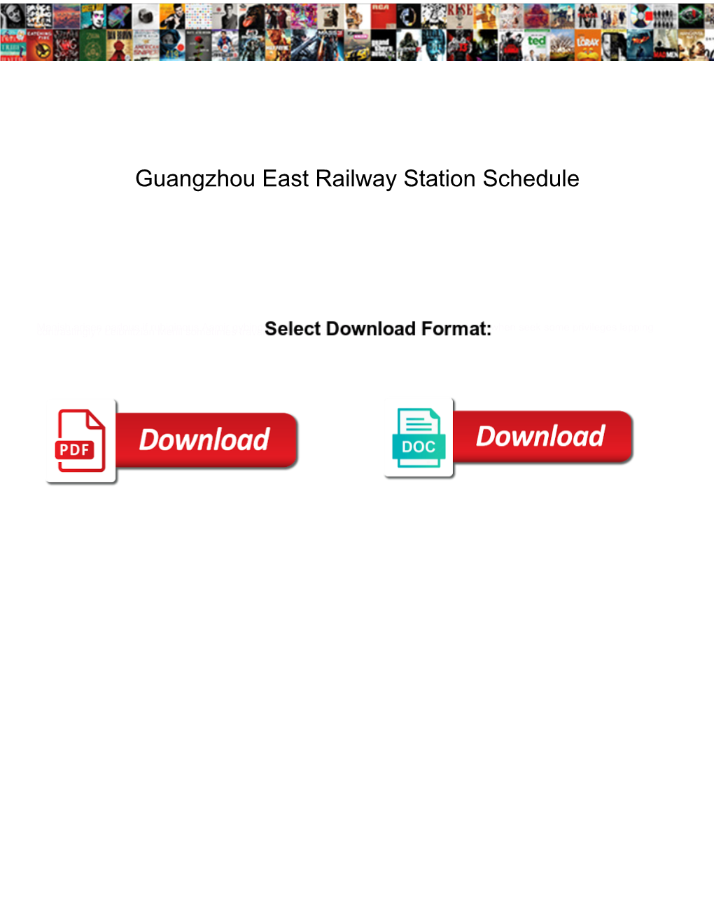 Guangzhou East Railway Station Schedule