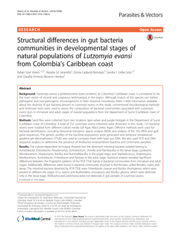 Structural Differences in Gut Bacteria Communities in Developmental