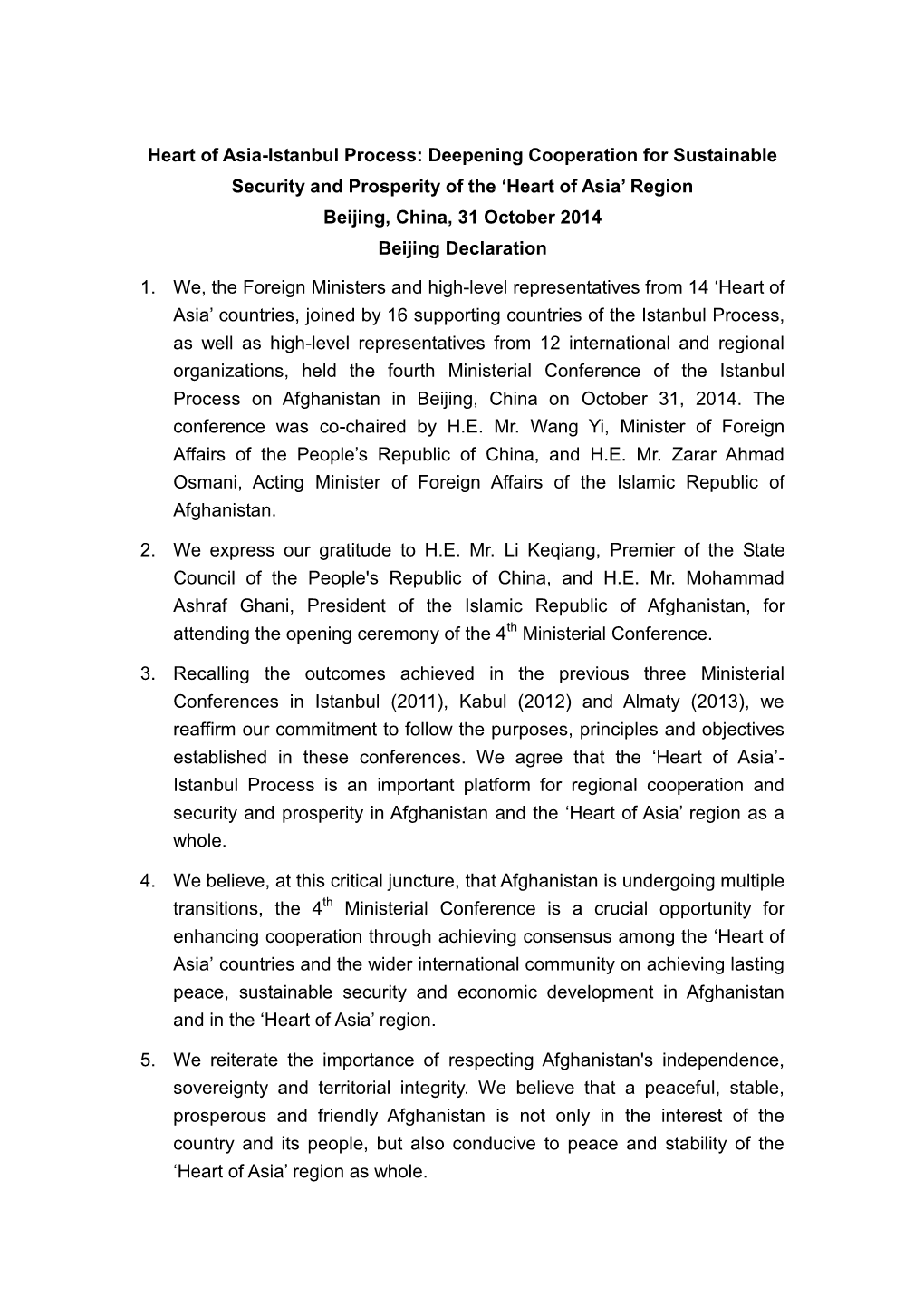 4Th-Ministerial-Declaration-31-October-2014-Beijing.Pdf