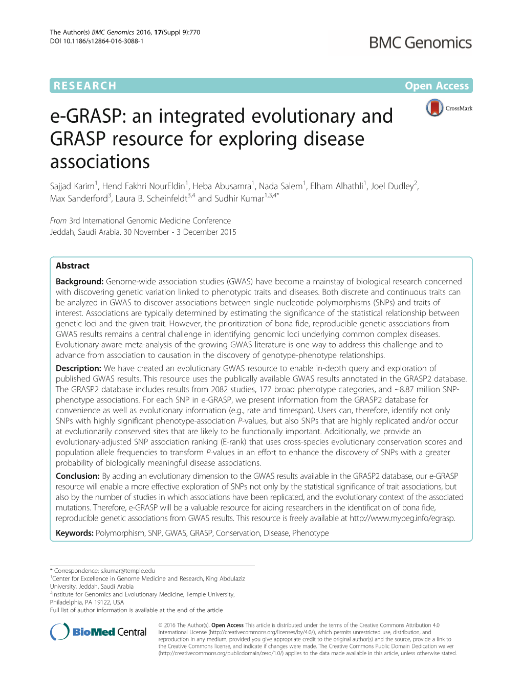 E-GRASP: an Integrated Evolutionary and GRASP Resource for Exploring Disease Associations