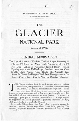 Glacier National Park, 1915