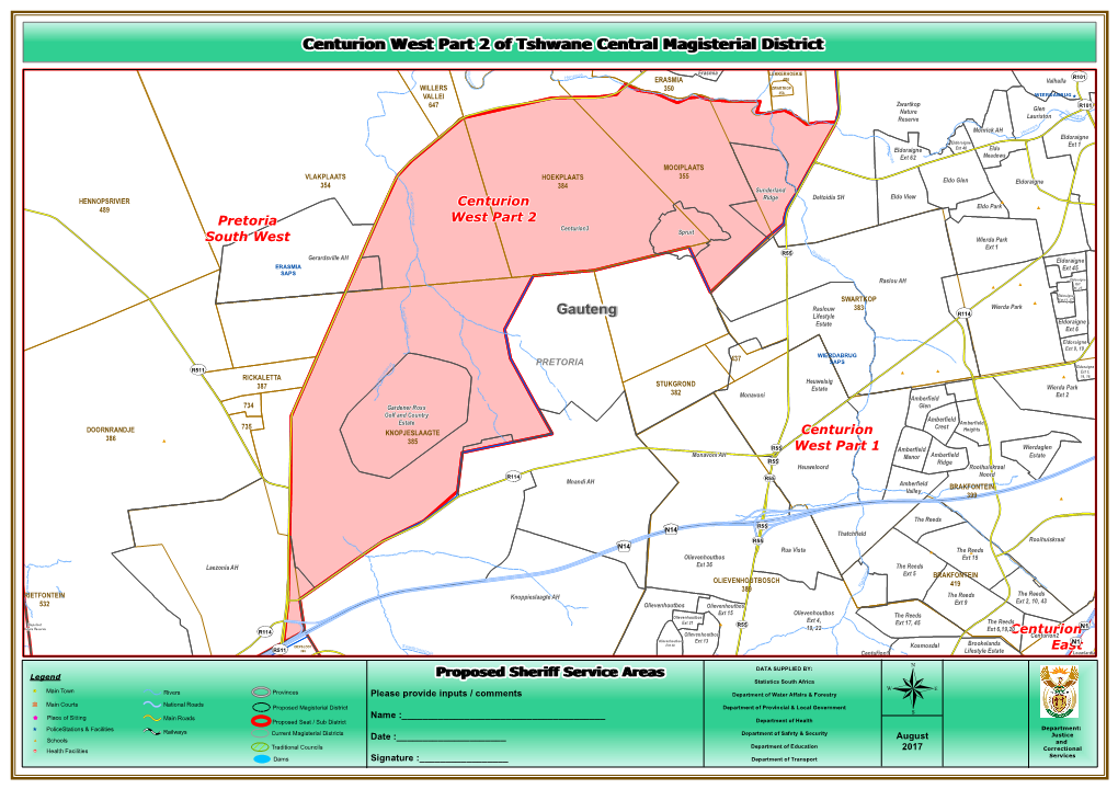 Gauteng Centurion West Part 2 of Tshwane Central Magisterial