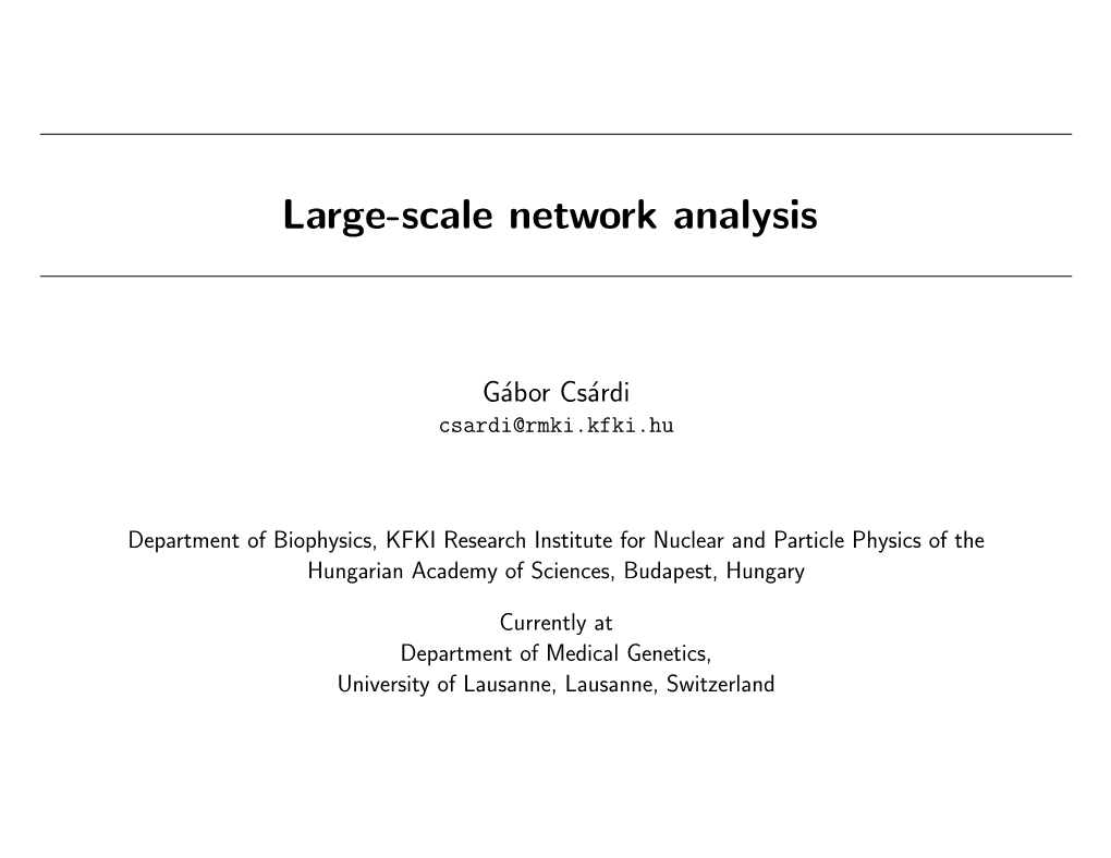 Large-Scale Network Analysis