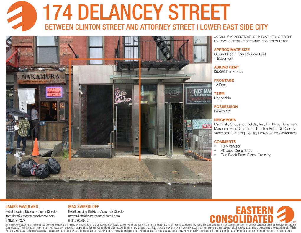 174 Delancey Street Between Clinton Street and Attorney Street | Lower East Side City