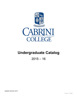 2015–16 Undergraduate Catalog