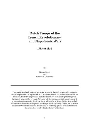 Dutch Troops of the French Revolutionary and Napoleonic Wars