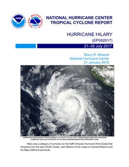 HURRICANE HILARY (EP092017) 21–30 July 2017