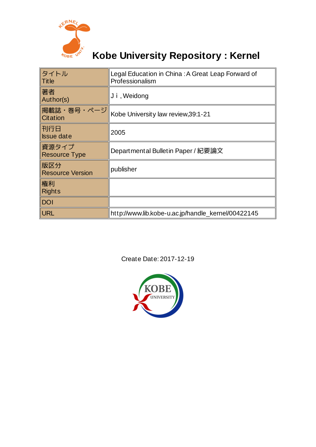 Kobe University Repository : Kernel