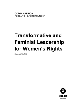 Transformative and Feminist Leadership for Women's Rights