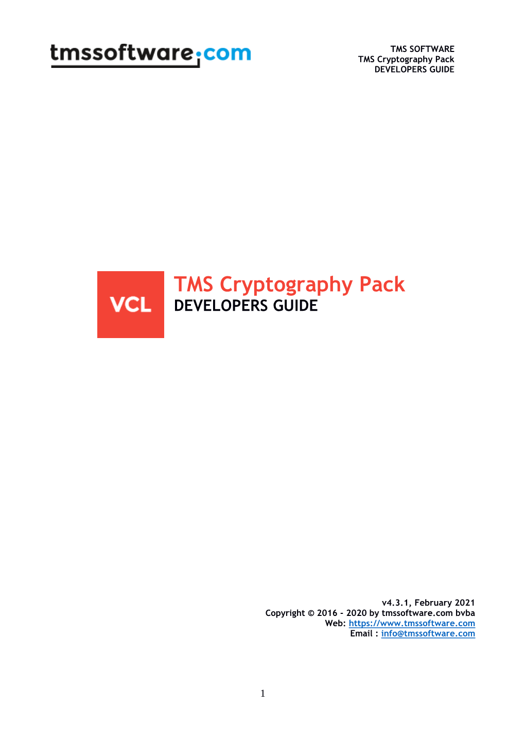 TMS Cryptography Pack DEVELOPERS GUIDE