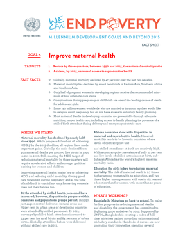 Improve Maternal Health