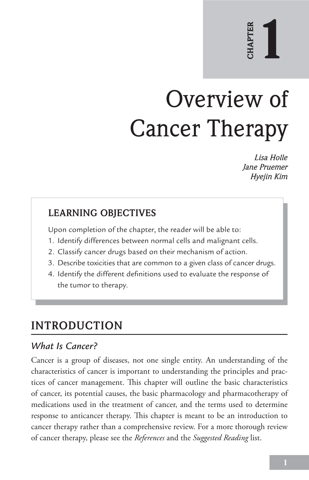 Overview of Cancer Therapy