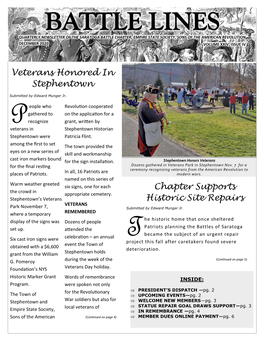 Veterans Honored in Stephentown Chapter