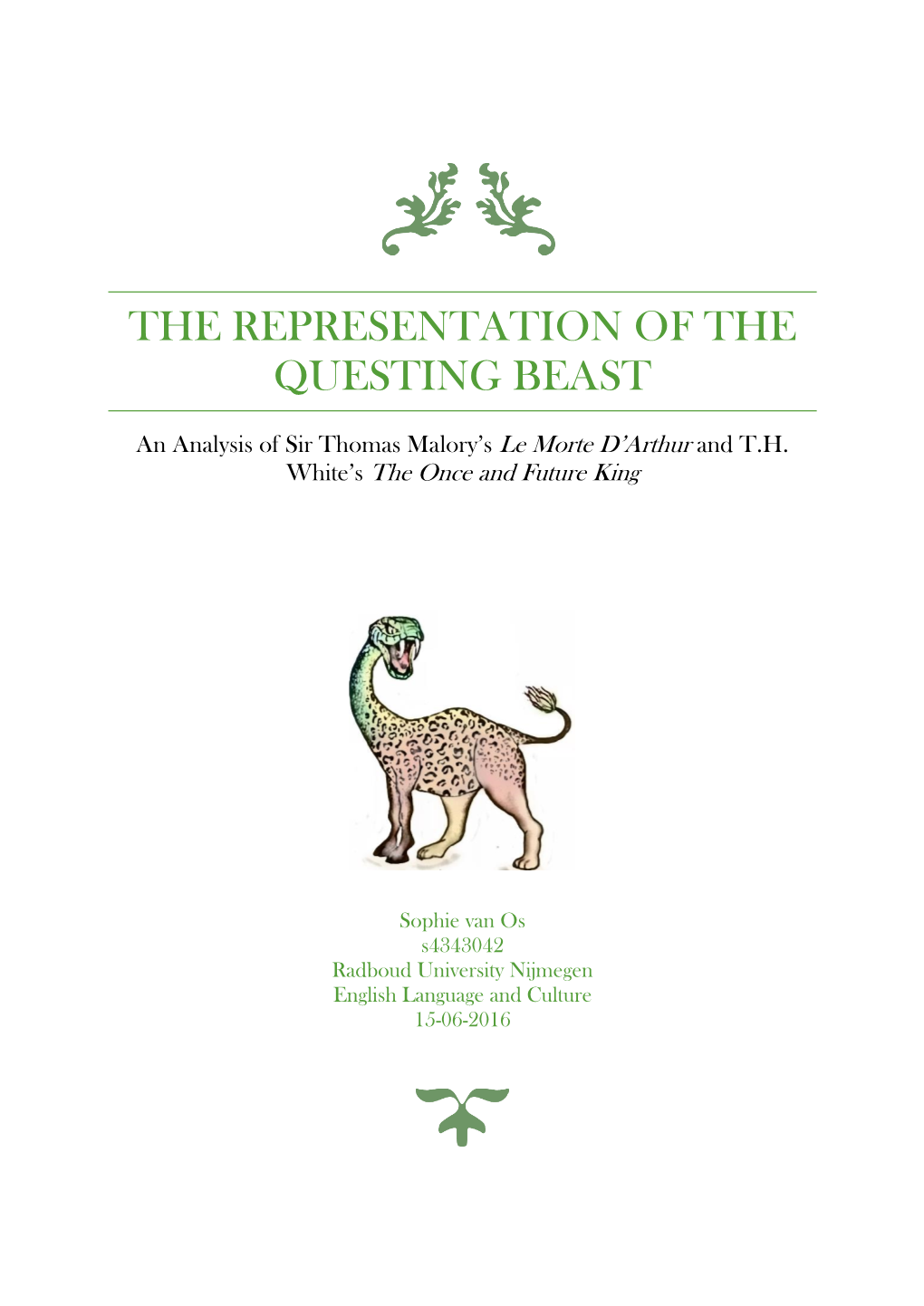 The Representation of the Questing Beast