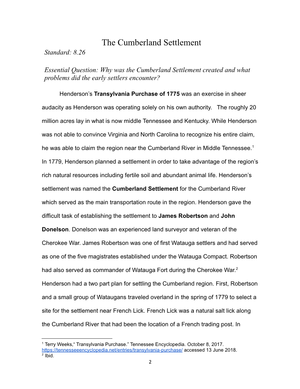 The Cumberland Settlement Standard: 8.26