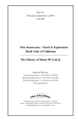 Travel & Exploration Book Club of California the Library of Henry W