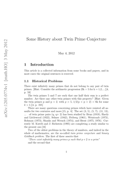 Some History About Twin Prime Conjecture