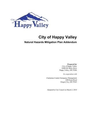 City of Happy Valley Natural Hazards Mitigation Plan Addendum