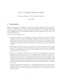Nesc 1.2 Language Reference Manual