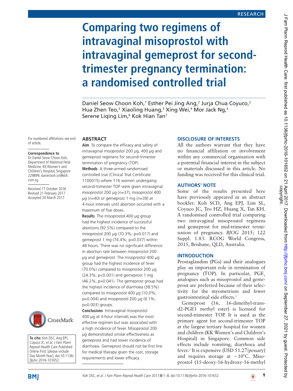 Comparing Two Regimens of in Travaginal Misoprostol With