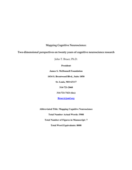 Mapping Cognitive Neuroscience