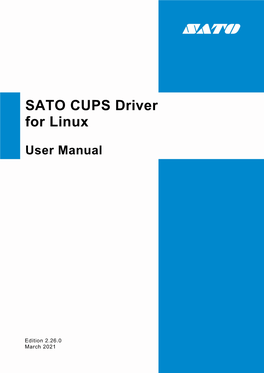 SATO CUPS Driver for Linux User Manual