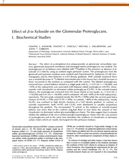 Effect of Я-D-Xyloside on the Glomerular Proteoglycans. I