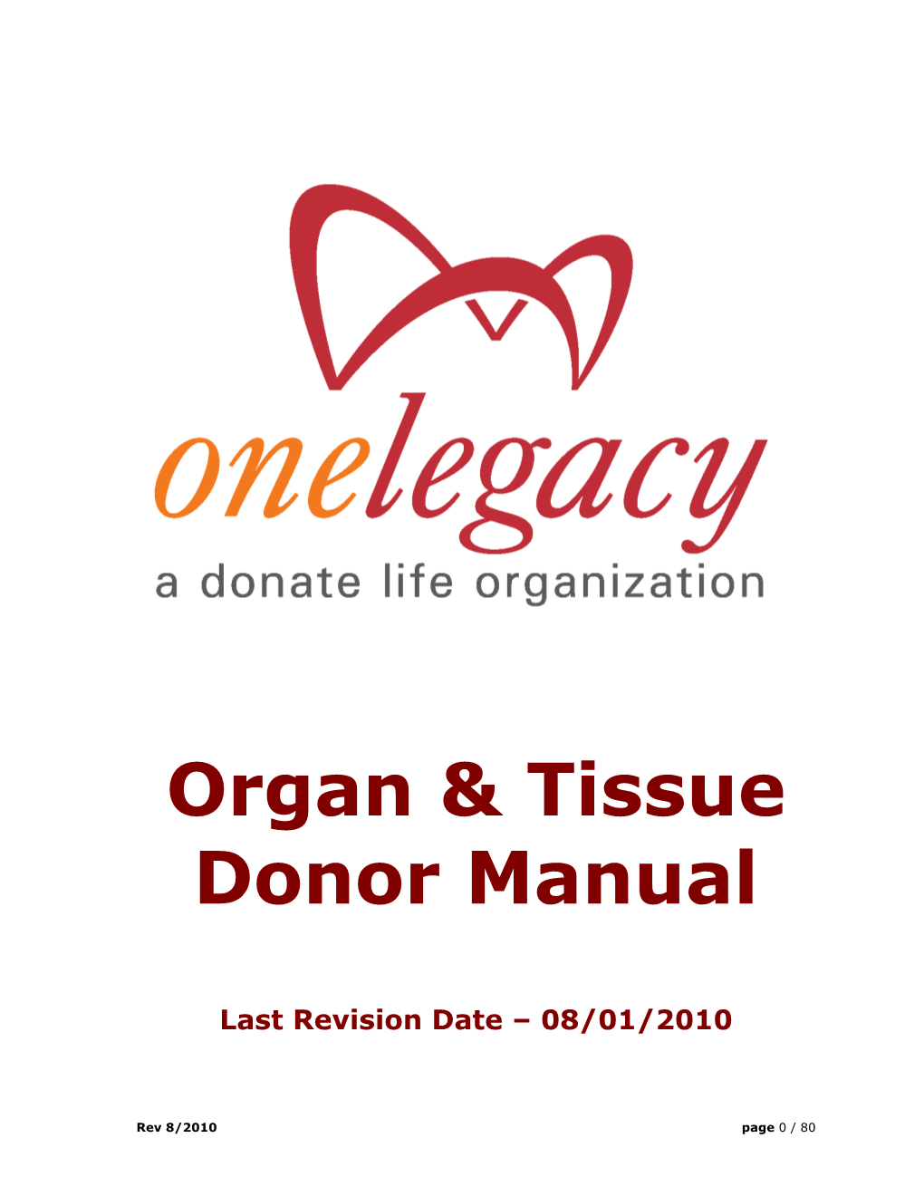 Organ & Tissue Donor Manual