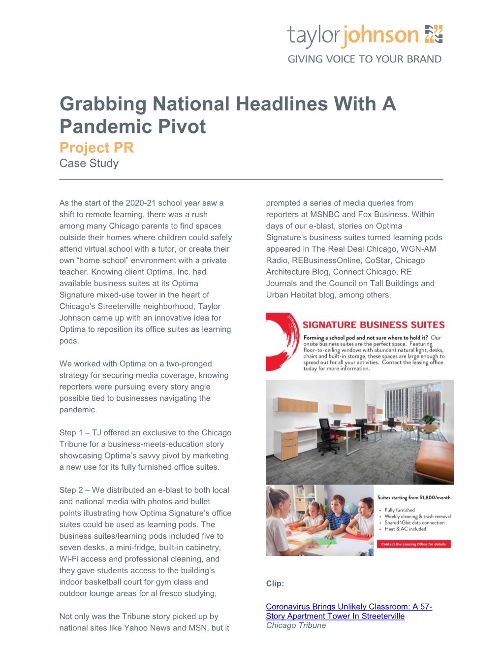 Grabbing National Headlines with a Pandemic Pivot Project PR Case Study