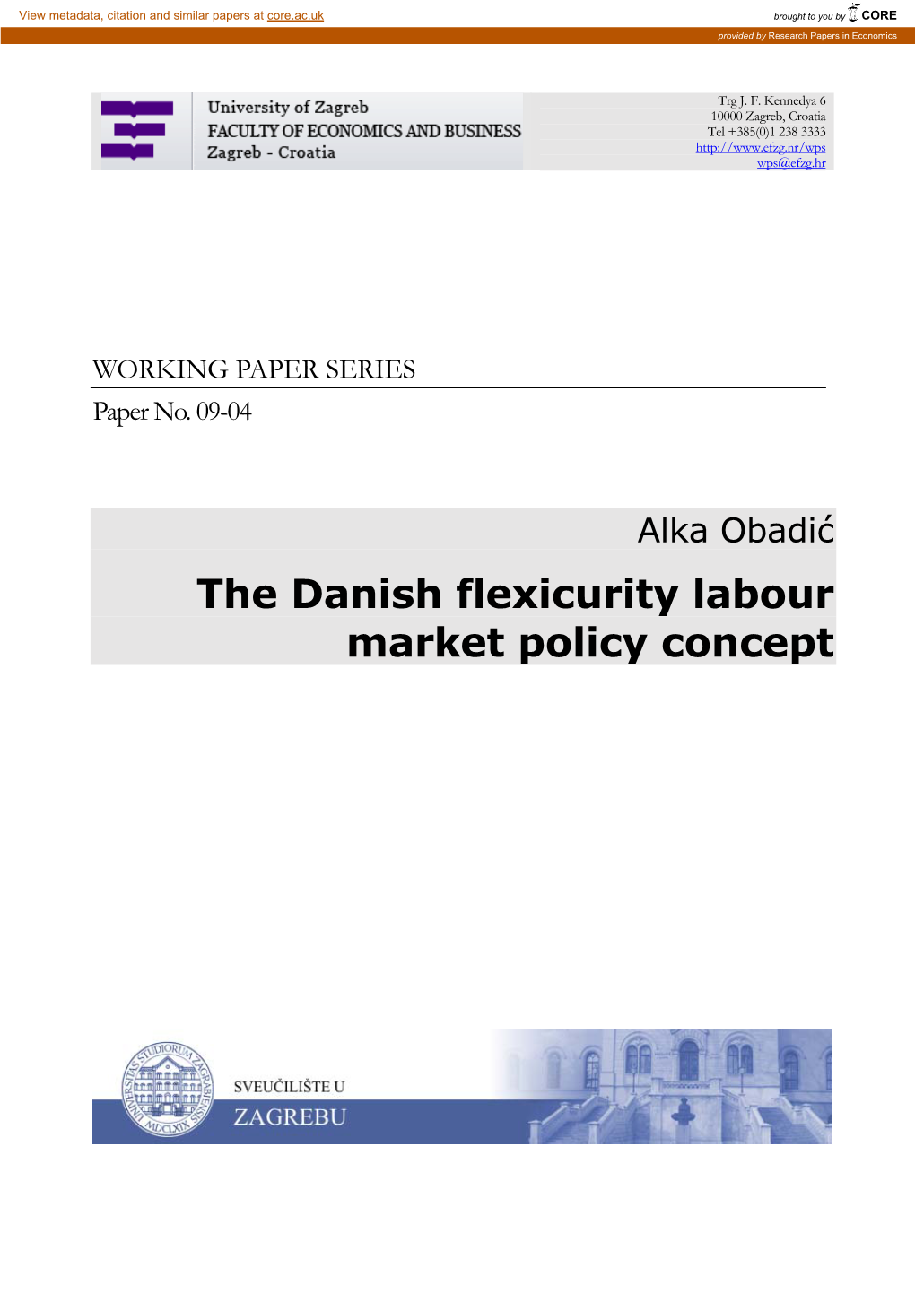 The Danish Flexicurity Labour Market Policy Concept