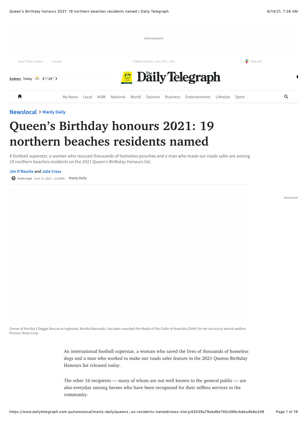 Queen's Birthday Honours 2021