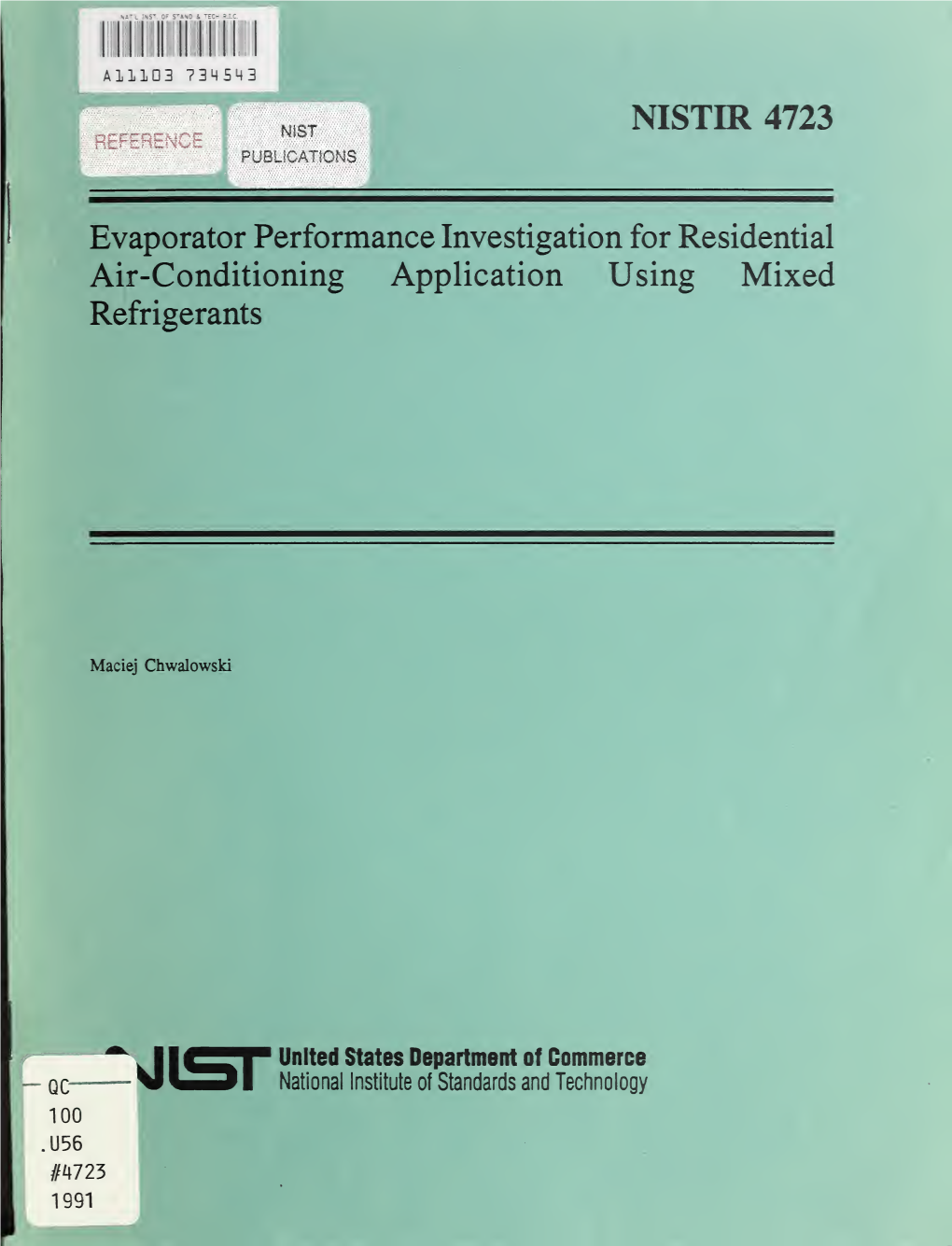 Evaporator Performance Investigation for Residential Air-Conditioning Application Using Mixed Refrigerants