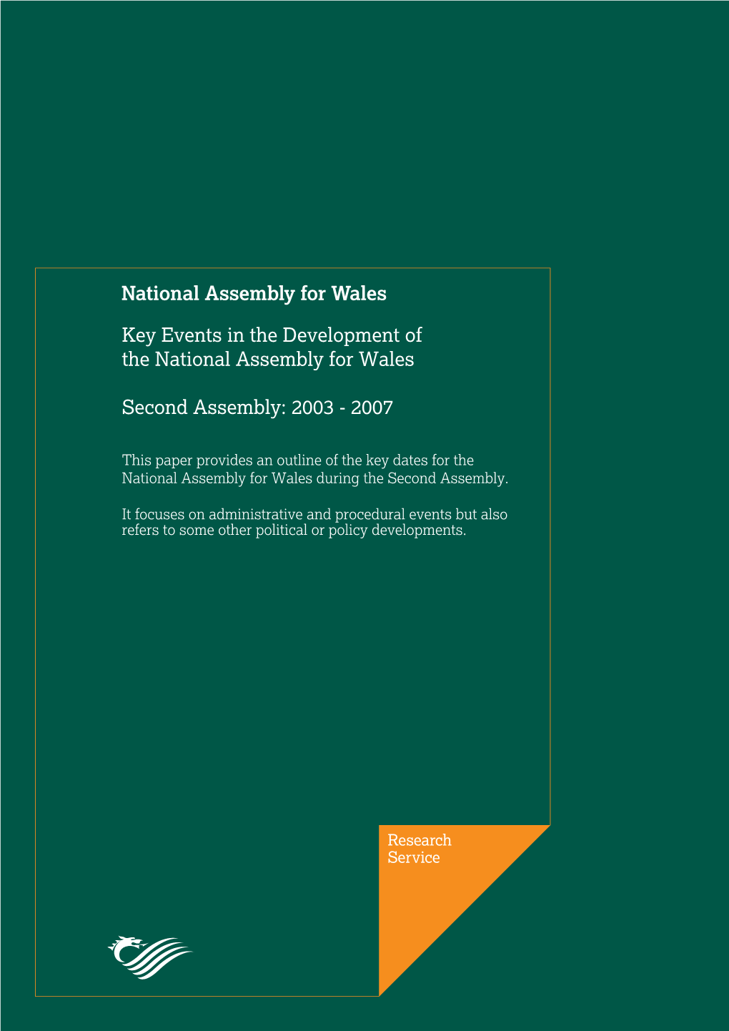 Key Events in the Development of the National Assembly for Wales