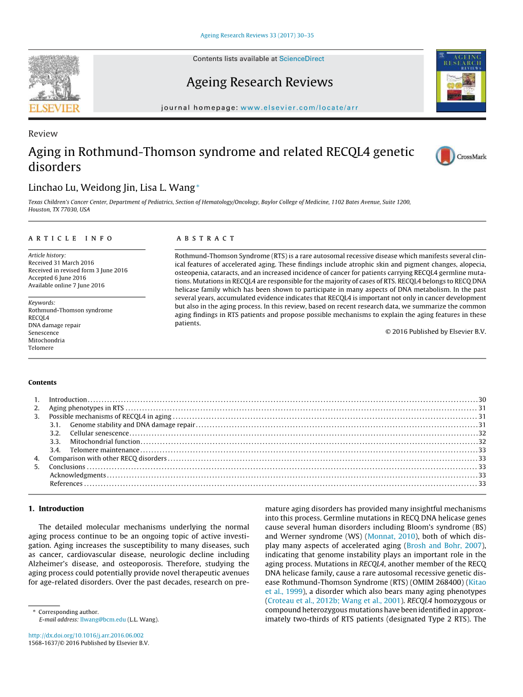 Ageing Research Reviews 33 (2017) 30–35