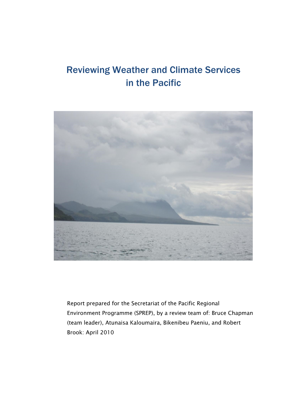 Weather and Climate Services in the Pacific