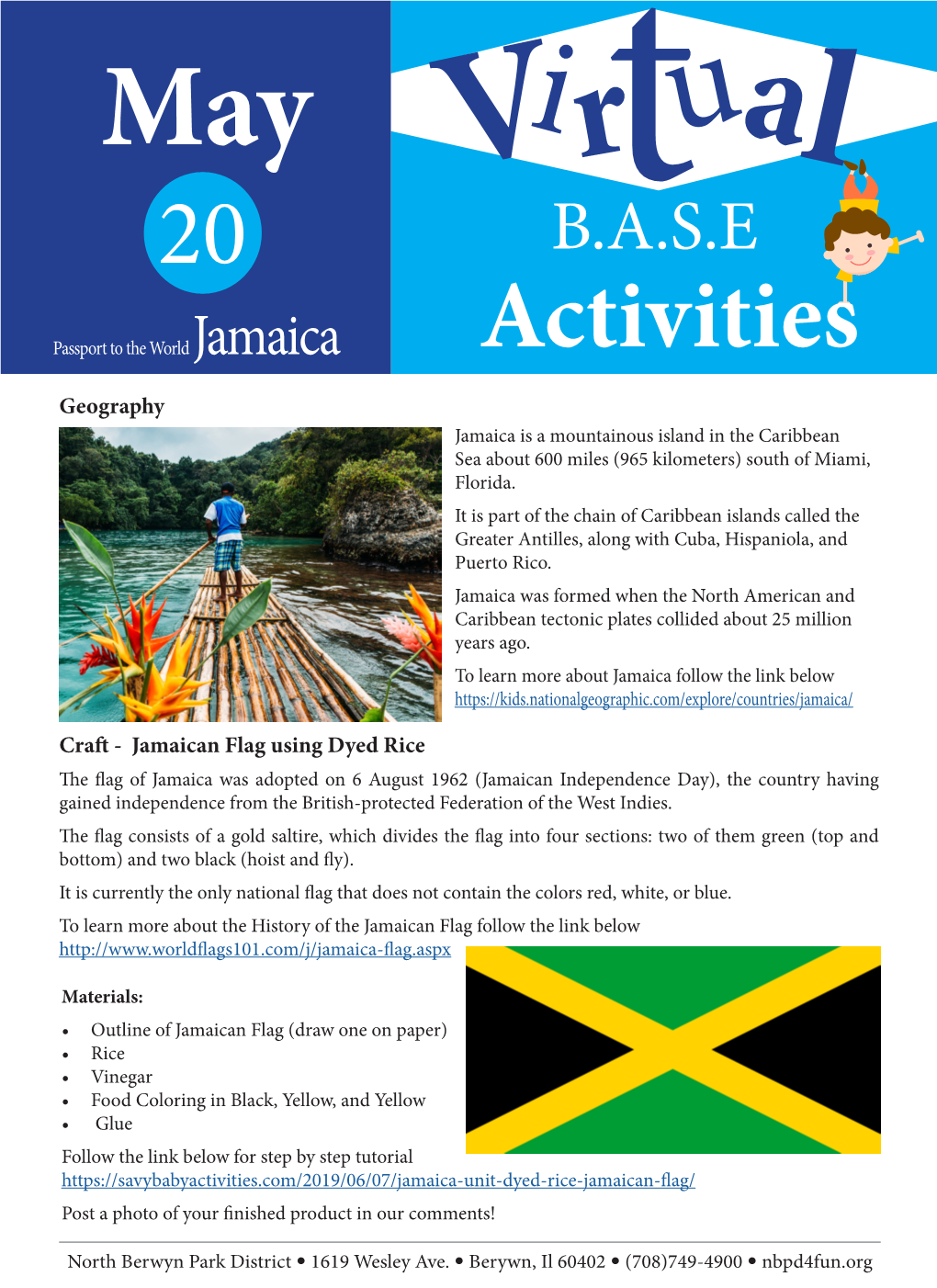 Activities Geography Jamaica Is a Mountainous Island in the Caribbean Sea About 600 Miles (965 Kilometers) South of Miami, Florida