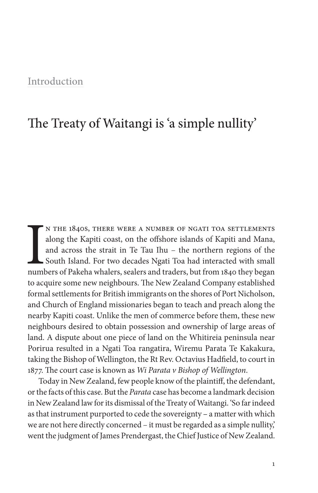 The Treaty of Waitangi Is 'A Simple Nullity'