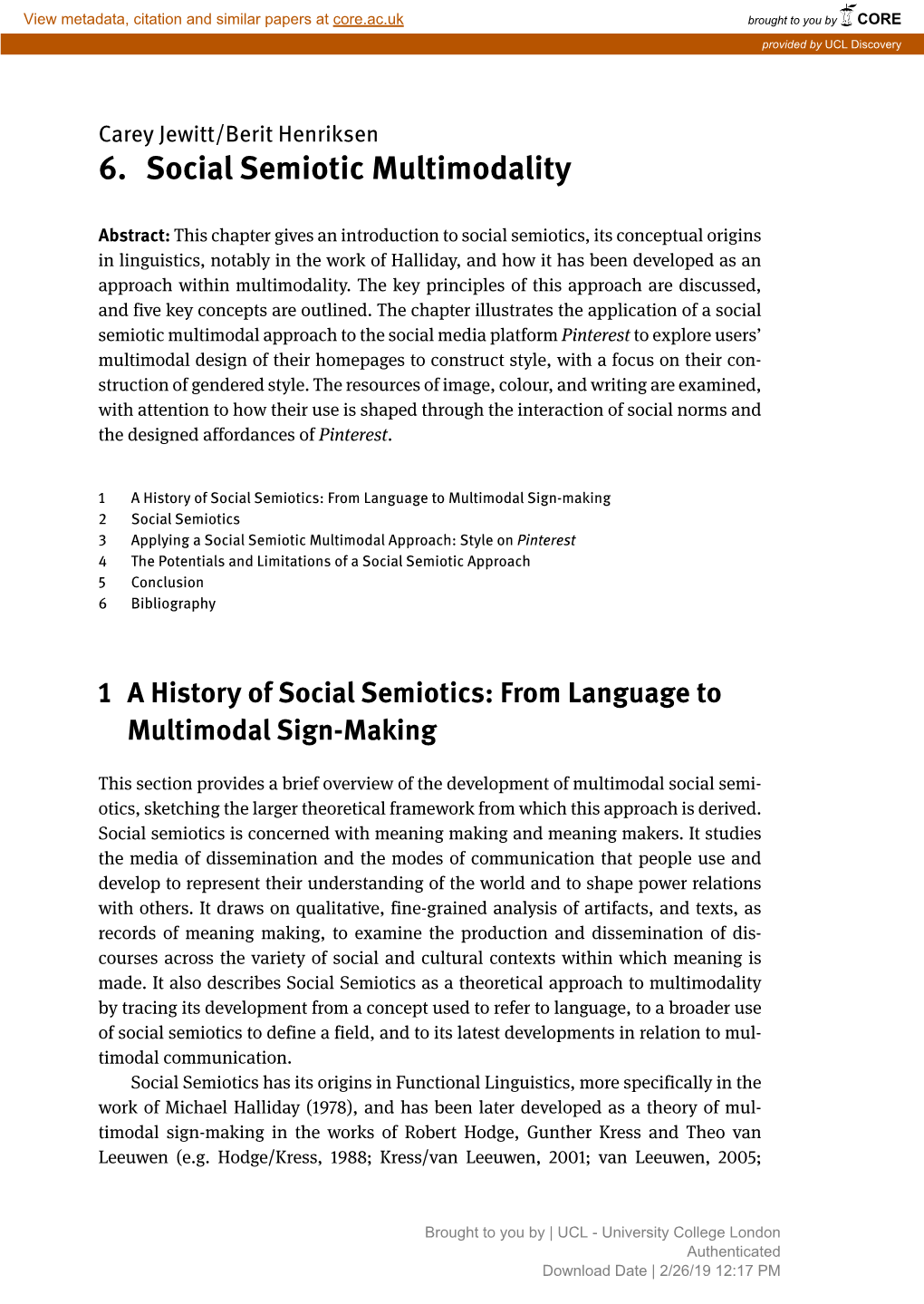 6. Social Semiotic Multimodality
