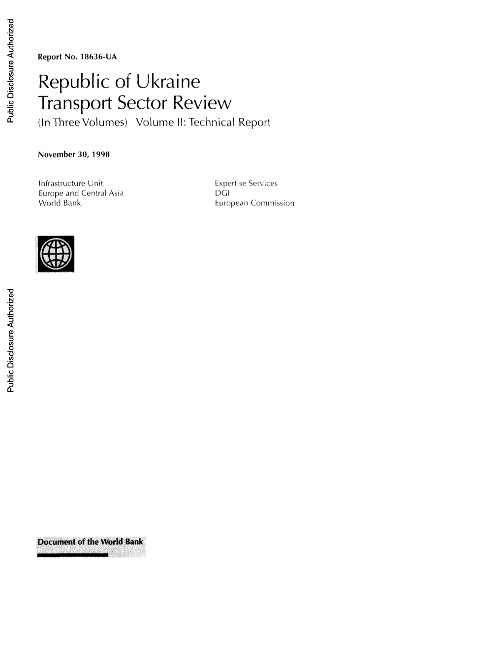Republic of Ukraine Transport Sector Review
