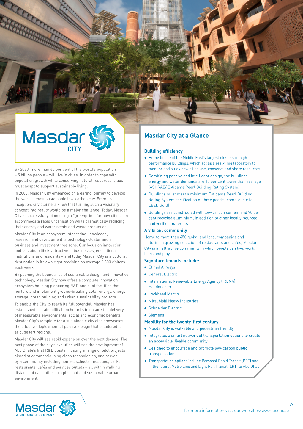 Masdar City at a Glance