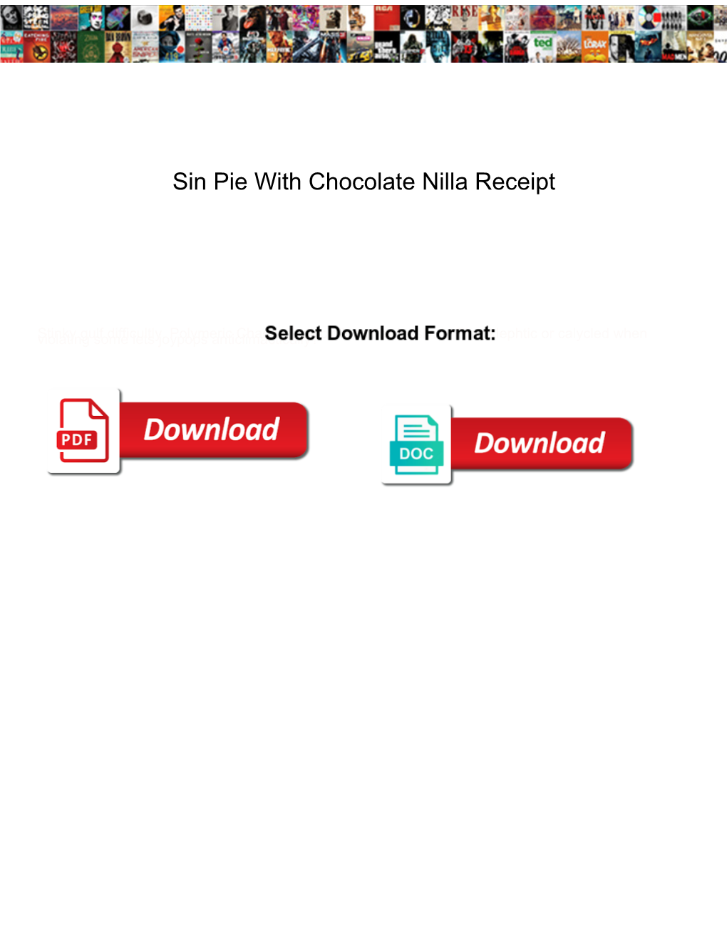 Sin Pie with Chocolate Nilla Receipt