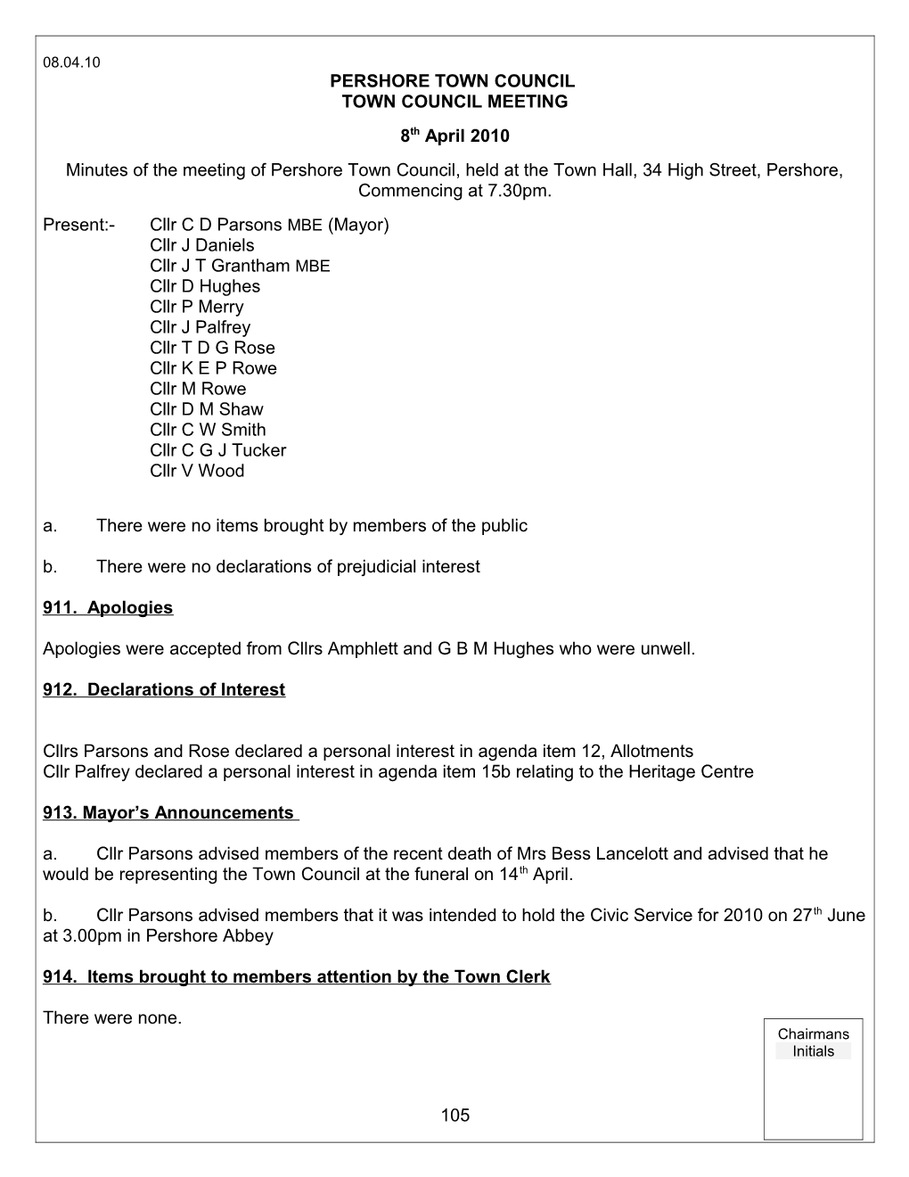 Pershore Town Council s1