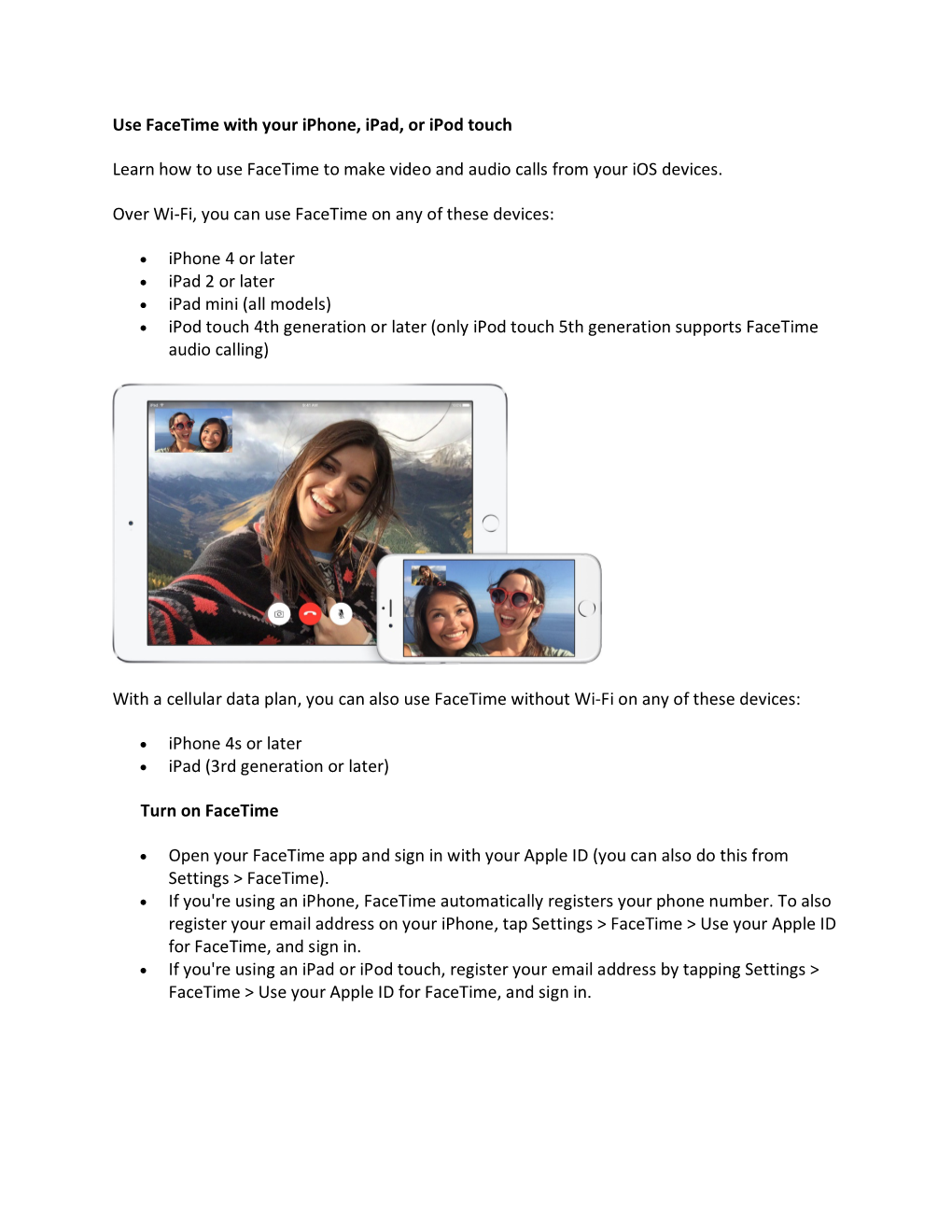 Use Facetime with Your Iphone, Ipad, Or Ipod Touch Learn How To