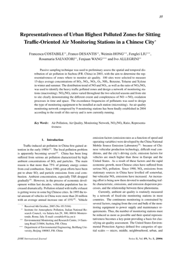 Representativeness of Urban Highest Polluted Zones for Sitting Traffic