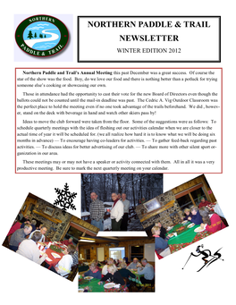Northern Paddle & Trail Newsletter