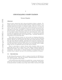 Arxiv:Comp-Gas/9811002V1 10 Nov 1998 Eaieyltl Teto Adt Xc Atc Oeswihoe an Obey Which Models Lattice Has, Exact There to Namics Ph Paid M Models