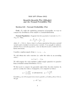 (QQ-Plot) and the Normal Probability Plot Section